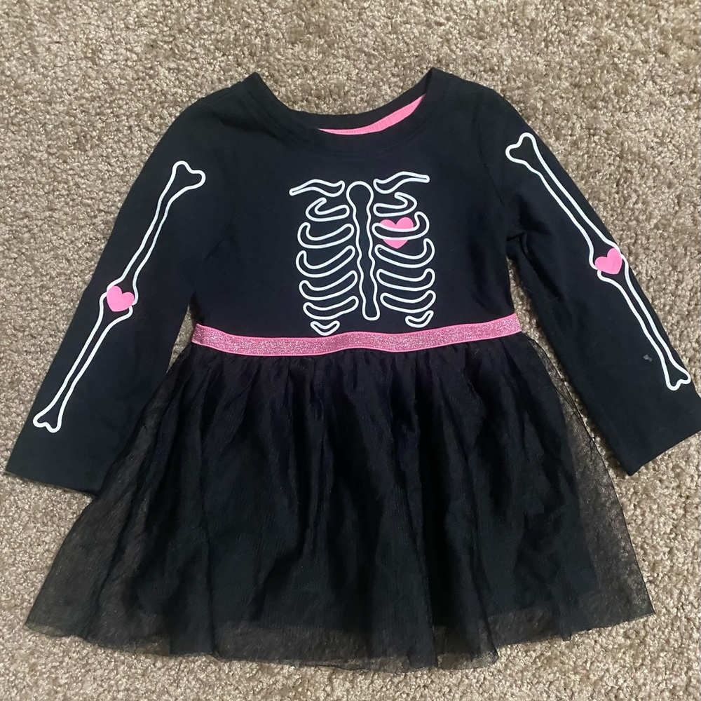 Toddler spooky cute skeleton dress